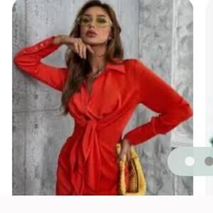 House of Harlow 1960 x Revolve Orange Shirt Dress: M